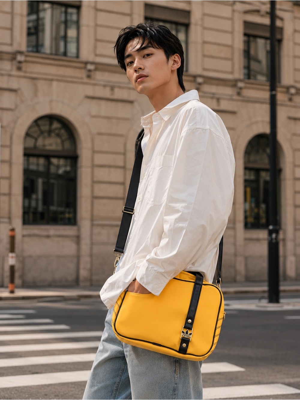 adidas Originals Yellow and Black Crossbody Shoulder Bag - Picture 2 of 4